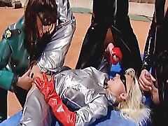 Latex German bitches assfucked and fisted in the foursome on the tennis court