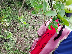 Indian desi movie - Bhabhi from the village had come to the forest to use the bathroom. I had come to the same forest with bike.