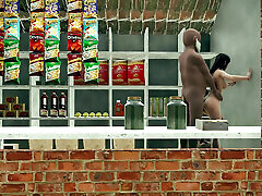 Grocery store owner fucked a young lady