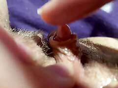 Huge clitoris rubbing and jerking orgasm in extreme close up masturbation