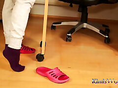 Dirty ebony dp creampies & Slipper Tease - Worn Workout Look