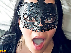 Whole Tongue turn White, lucky MILF Swallows the Biggest Load of Cum - Millie Fox
