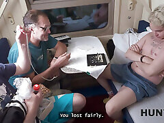 HUNT4K. Russian seeliping sex fuck found a juicy pussy in the train and fucked her roughly