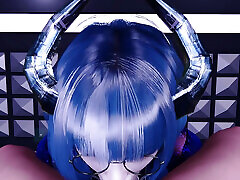 modelo de cosplay de big bobs girls and girls de tetas grandes en 3d muestra su nuevo tatuaje perfecto