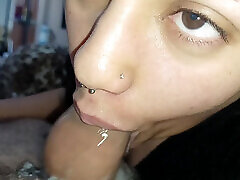 DROOLING ALL OVER THE CUCKOLD&039;S HARD COCK, SMEARING WITH HIS BLOWJOB