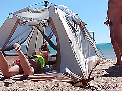 On the beach, a stranger cummed on my face On the beach, a stranger cummed on my face