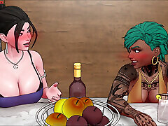 Huge boobs housewife cheating on her absent husband, Sharing Huge boobs wife - Devine Heel 03 3D Porn Game