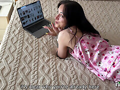 Stepdaughter wanted to take her stepdad dick in her mouth and suck it deeply while her stepmom wasn&039;t home.