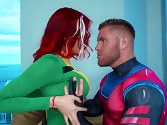 New X-men Movie Premiere! Gambit Drilling Rogues Pussy and Throat! Filoufitt and Zoey Di Giacomo