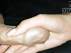 Gentle handjob with an incredibly beautiful hand
