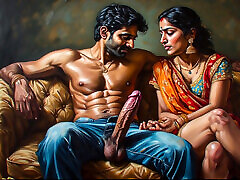 Bhabhi blowjob to her Boss in story of caught my husband for increment