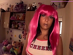 In My Pink Cheerleader Outfit, I Teased Myself on a Bed Full of Plush Toys. Then Got Taken From Behind and Made the Wette...