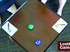 The girl silping Dice game winner gets to hindi moms fuck some clothes off