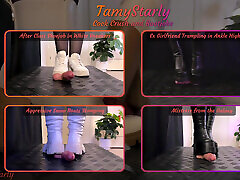 cheerleaderka & 039;s bootjob w białych obcasach kostki - kogut kulki crush deptać, shoejob, cbt, deptanie, deptanie