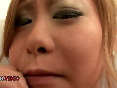 Seductive Japanese Blonde Yuno Shirasu Pleasing Her Trimmed Pussy Passionately
