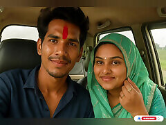 New married Car Indoor Desi indian Super Hot beautiful girl by -Snapchat143