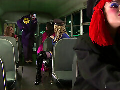 A Joker parody: sexy chicks and a man in costume have a threesome