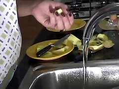 Fanny: Slutty Latin Housewife Strips and Masturbates in Kitchen