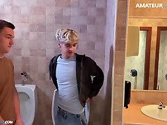 Agf014:: a Naughty Couple Sneaks off to Have Some Dirty race gay in a Public Restroom.