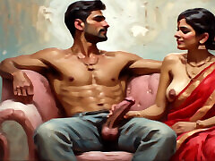 Indian girl nisha in hotel room with her boyfriend and her stepbrother threesome sex