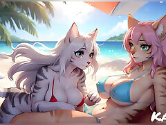 Furry girls nude and bikini at funny no anal part 1 Ai model