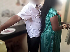 Desi step mom fucked in the kitchen,I fucked her to surprise while she is cooking..