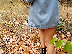 Outdoor Follow Horny xxx hainis with Sexy Legs in the Woods 4K