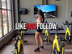 Fit Babe Teases at the Gym and Gets Fucked Twice at Home
