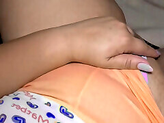 I like to caress my pussy before resting - POV -