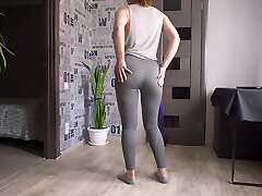 Fit Milf Teases Visible Panty Lines In Tights
