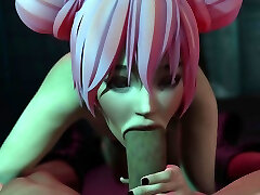 Neon Rave Slut - Blowjob in bathroom deep raw fuck cumshot