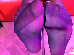 Fawning at Mistress Feet High Heel Boots and Nylon Feet Into Your Face - 2