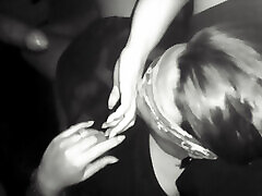 Blindfolded married woman sucking until her mouth hurts