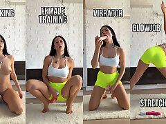 formazione femminile: sculacciata, stretching, giocattoli & amp; obbedienza