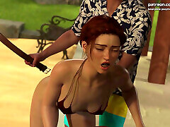 young babe gets her hot ass lanie and her little pussy creampied - 3d animated hentai game - 19