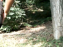 Sexy Redhead Girl Flashing Her Hot Legs in a Park