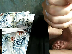 Big dick guy masturbating on a video call