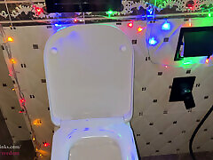 Merry Christmas! New Year&039;s Eve Pissing Compilation! Close-up of a pussy and dirty pads! POV!