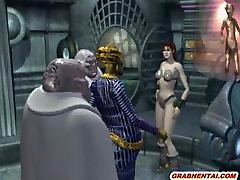 3D hentai dysk gangbanged potworów
