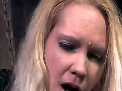 Tattooed blond sunny prone fuck video is fucked in the dungeon