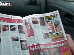 Perverted indian pussy wach is fucking herself with black toy in the car