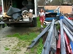 Kinky busty chick autumn rose girls get caught for a really hot MMF threesome in the trailer park