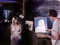 Horny painter fucks sex appeal cowgirl pussy creampie right on the floor