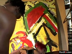Slutty ebony whore Kelly Star gets brutally fucked in doggy position