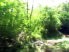 sperms gang bang blond milf Sylvie gives head to horny coach outdoors