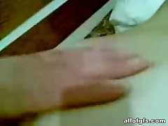 Dick hungry blond head sucks a dick and gets hammered doggy at home