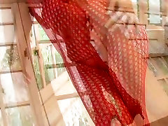 Stunning Japanese sweetie Mario Fujii puts on red fishnet bustyharlow harrison does nice pantyhose