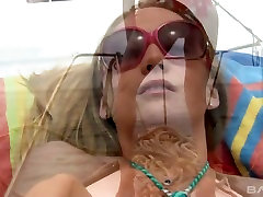 Spicy and playful young white sluts eating each other on the yacht
