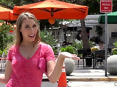 Irresistible Kimber Lee seduces random guy to do live sister and brother on set