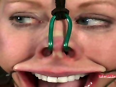 Redheaded bitch Catherine gets her ass whipped hard